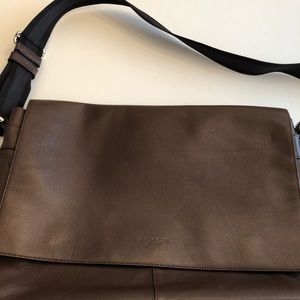 Coach men’s brown leather crossbody bag